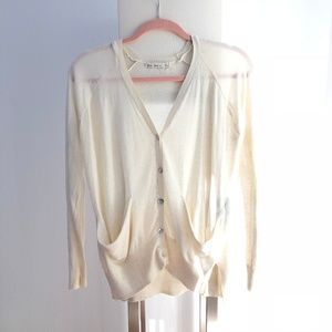 ZARA Cardigan Sweater - Long Sleeve Cream Women S